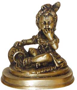 KRISHNA SEATED WITH MAKHAN